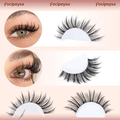 Focipeysa Manga Lash Clusters Fairy Eyelash Clusters Anime Eyelash Extensions C Curl Lashes Extensions Spiky Individual Lashes 10-16mm with Bottom Lashes Clusters DIY Lash at Home