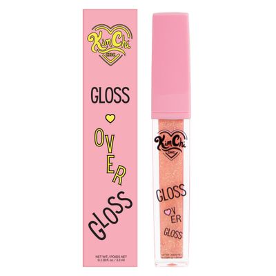 Kimchi Chic Gloss Over Gloss, Shimmery Micro-Sparkle Lip Gloss To Wear Alone Or Over Lipstick, Fragrance-Free Luscious Lip Balm, Peach Pink, 03 Peach Shimmer, 0.35ml