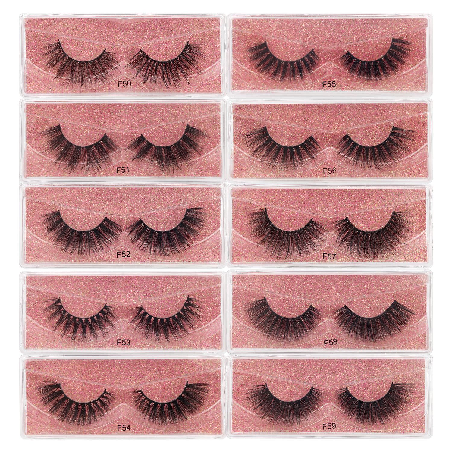 FYBSDC Wholesale Lashes 1020304050 pairs Artificial 3D Lashes Natural False Lashes Makeup Lashes (mix 50pair)