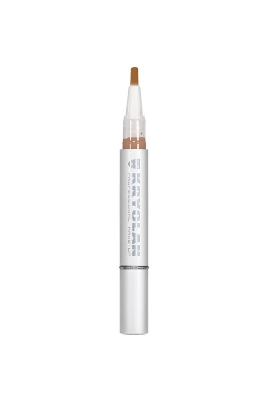 Kryolan Premium Lightweight Ultra Brush-on Concealer, Make-up Cream, Under Eye Concealer for Dark Circles, Under Eye Corrector, Long-lasting, Seamless Concealer with Integrated Brush.
