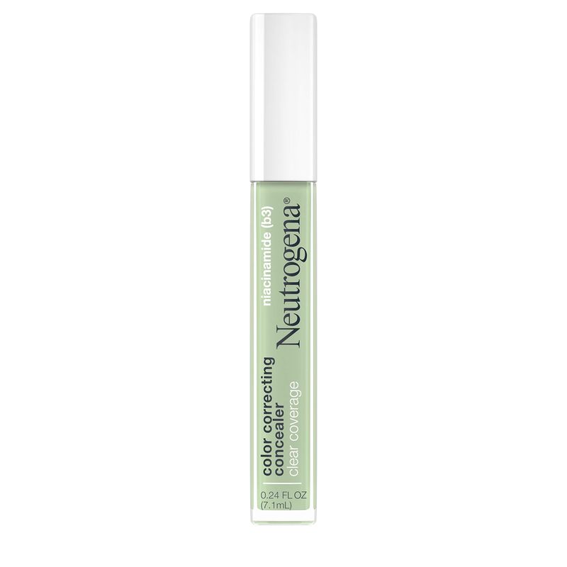Neutrogena Clear Coverage Color Correcting Lightweight Face Concealer Makeup with Niacinamide &amp; Green Pigment to Help Reduce Redness, 0.24 Fl Oz