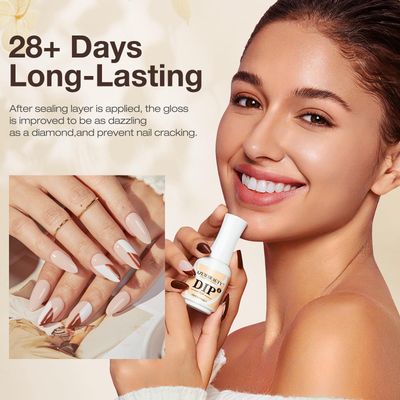 AZUREBEAUTY 44Pcs Dip Powder Liquid Set 15ml0.5oz, with BaseTop Coat, Activator, Brush Saver, Nail File Dipping Powder Essential Tools for Dip Powder Nail Kit No Nail Lamp Needed