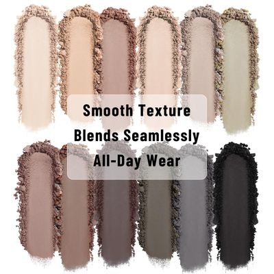 UCANBE 12 Color Eyeshadow Makeup Palette, Naked Nude Eye Shadow, Neutral Matte Shimmer Make Up Pallet with Double-ended Brush Set Kit, Highly Pigmented Long Lasting Waterproof
