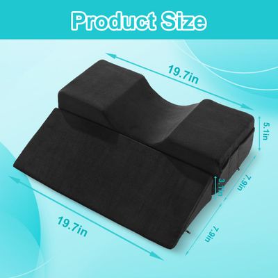 BALAPET Lash Pillows for Eyelash Extensions Ergonomic and Comfortable Velvet Memory Foam Eyelash Pillow for Neck and Back Support Pillow Side Pockets can be Placed Tools,Easy to Graft Eyelashes(Black)