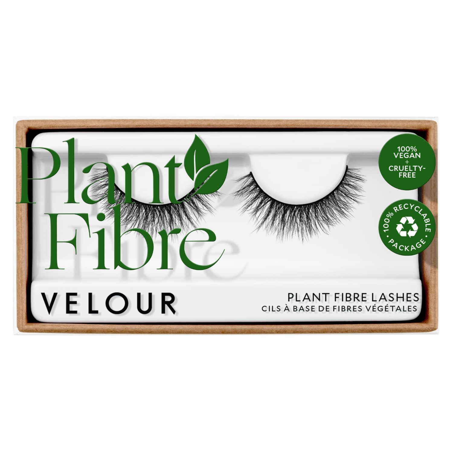 Velour Plant Fibre Lashes - A New Leaf - Hemp-Derived False Eyelashes - Lightweight, Reusable, Handmade - Wear up to 25 Times - Natural Fake Lashes - 100% Vegan, Soft and Comfortable, All Eye Shapes