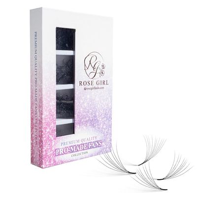 ROSE GIRL LOOSE MIX 4-1000 Hand Fan-Natural Look Volume Eyelashes 3D-16D C CC D DD Curl-False Lashes Extensions-Faux Mink Lashes-Thickness 0.030.1mm- 820mm Length(Mix 10D-0.07-CC-13-14-15-16 mm)