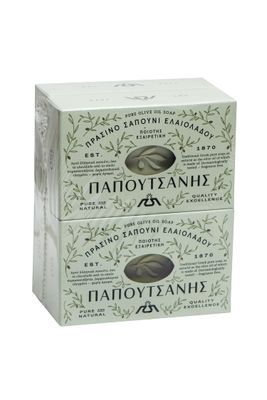 Papoutsanis Pure Greek Olive Oil Castile Bar Soap - Unscented - Hypoallergenic - Sensitive skin - Natural Bar for Face, Hands, Body - Imported from Greece - 8.8 oz Bars Pack of 4 (35.2 oz total)