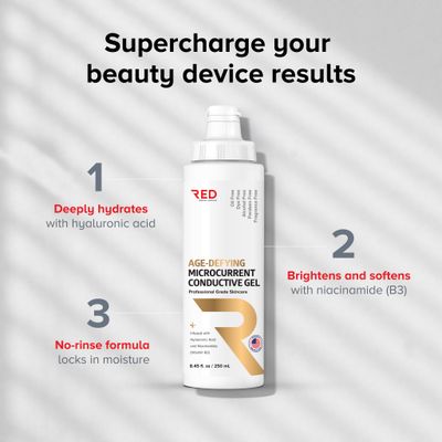 Microcurrent Conductive Gel, 8.45 fl oz - Long-Lasting, Non-Greasy, Hypoallergenic - Supercharge Your Facial Device - 1 Bottle, 8.45 fl oz250mL