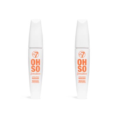 W7 Oh So Sensitive Hypoallergenic Mascara - Black Mascara For Sensitive Eyes With Vitamin E - Vegan - 2 Pack