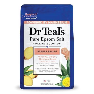 Dr Teal&#39;s Pure Epsom Magnesium Salt Soak, Stress Relief with Essential Oils, 3lbs