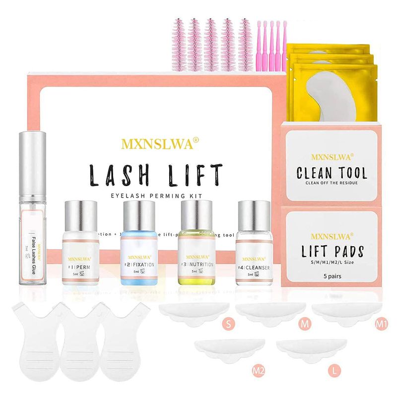 Ecofan Lash Lift Kit, Perming Curling Lifting Eyelash Perm Kit | Professional Semi Permanent for Salon Includes Eye Shields, Pads and Accessories