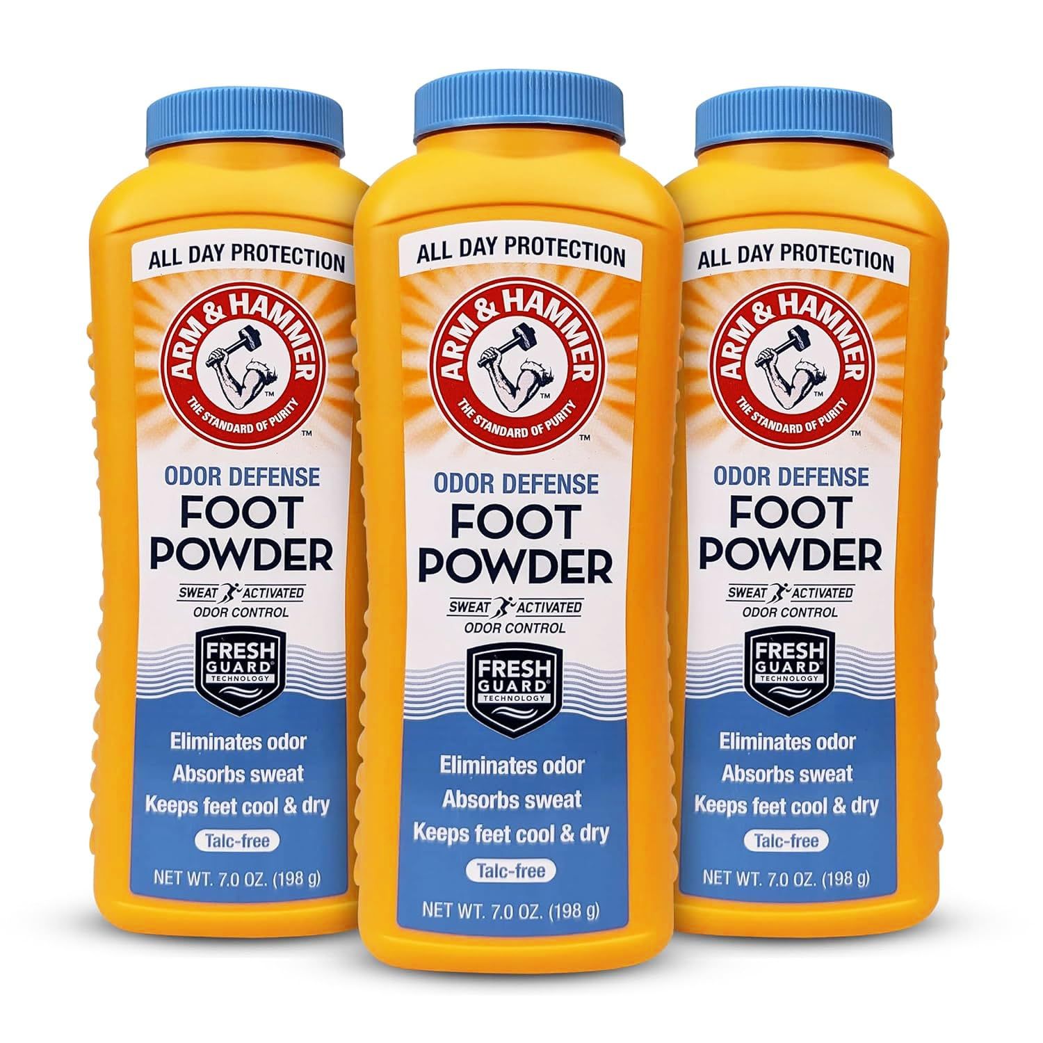 Arm &amp; Hammer Foot Powder for Shoes &amp; Feet, Talc-Free Odor &amp; Moisture Control for Men &amp; Women, 7 oz (3 Pack)