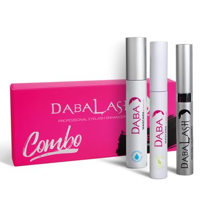 DABALASH Trio Combo - Professional Eyelash &amp; Brow Strengthener 0.18 oz, Waterproof Mascara, 0.45 oz &amp; Gentle Vegan Mascara, 0.3oz - Give Your Own Lashes A Longer, Fuller, &amp; Thicker Look