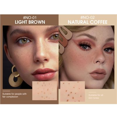 Freckle Pen Waterproof 2 Colors,Natural Lifelike Faux Face Freckle Makeup Pen,Magic Freckle Color,Waterproof Longlasting Soft Small Sopt Pen,For Natural Effortless Sunkissed Skin Makeup(2packs)