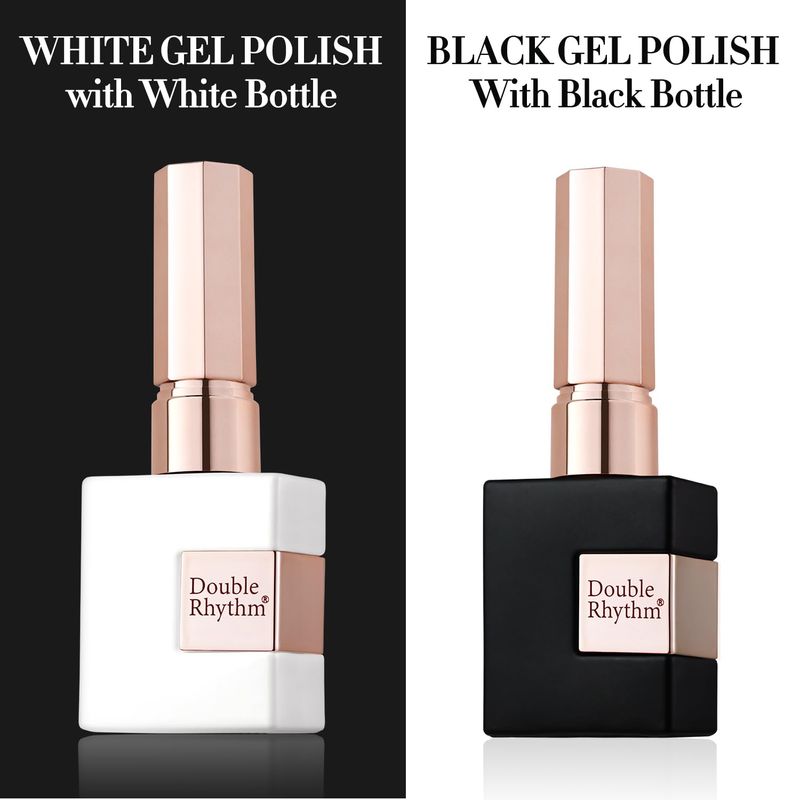 Double Rhythm 2 Pcs 15ml UV Gel Polish Set Pure White And Black Color Gel Nail Polish Kit Nail Art Salon DIY (A1015A1093)