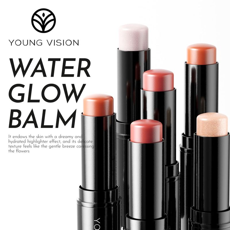 YOUNG VISION Radiant Balm - Luminous Highlighter &amp; Moisturizer for Face, Cheeks, Lips | Natural Glow, Dewy Finish, Hydrating &amp; Non-Greasy, Long-Lasting Lightweight Formula