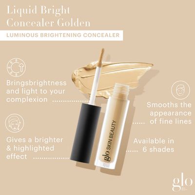 Glo Skin Beauty Luminous Brightening Concealer Makeup - Conceals Dark Spots &amp; Fine Lines, Brightens for a Highlighted Effect (Golden)