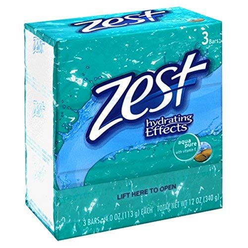 Zest 3 Bar Aqua Pure Soap, 4 oz