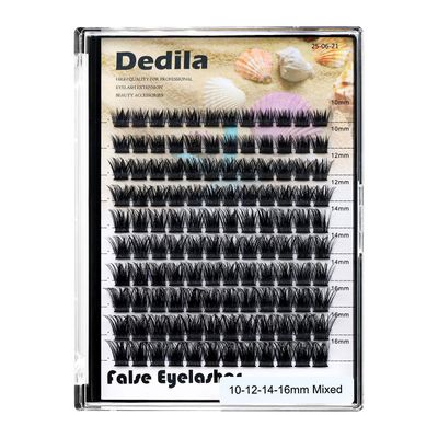 Dedila 120 Pcs Handmade D Curl Makeup Clusters Eye lashes Extensions Mixed 10-12-14-16mm12-14-16mm14-16-18mm D Curl Soft and Lightweight Individual false eyelashes Wide Stem (Mixed 10-12-14-16mm)