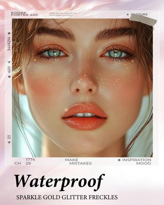 Glitter Freckles, Glitter Freckles Face Tattoo - 10 PCS Gold Sparkle Freckles for Women | Glow Up Makeup Patches | Cosmetic Glitter for Face
