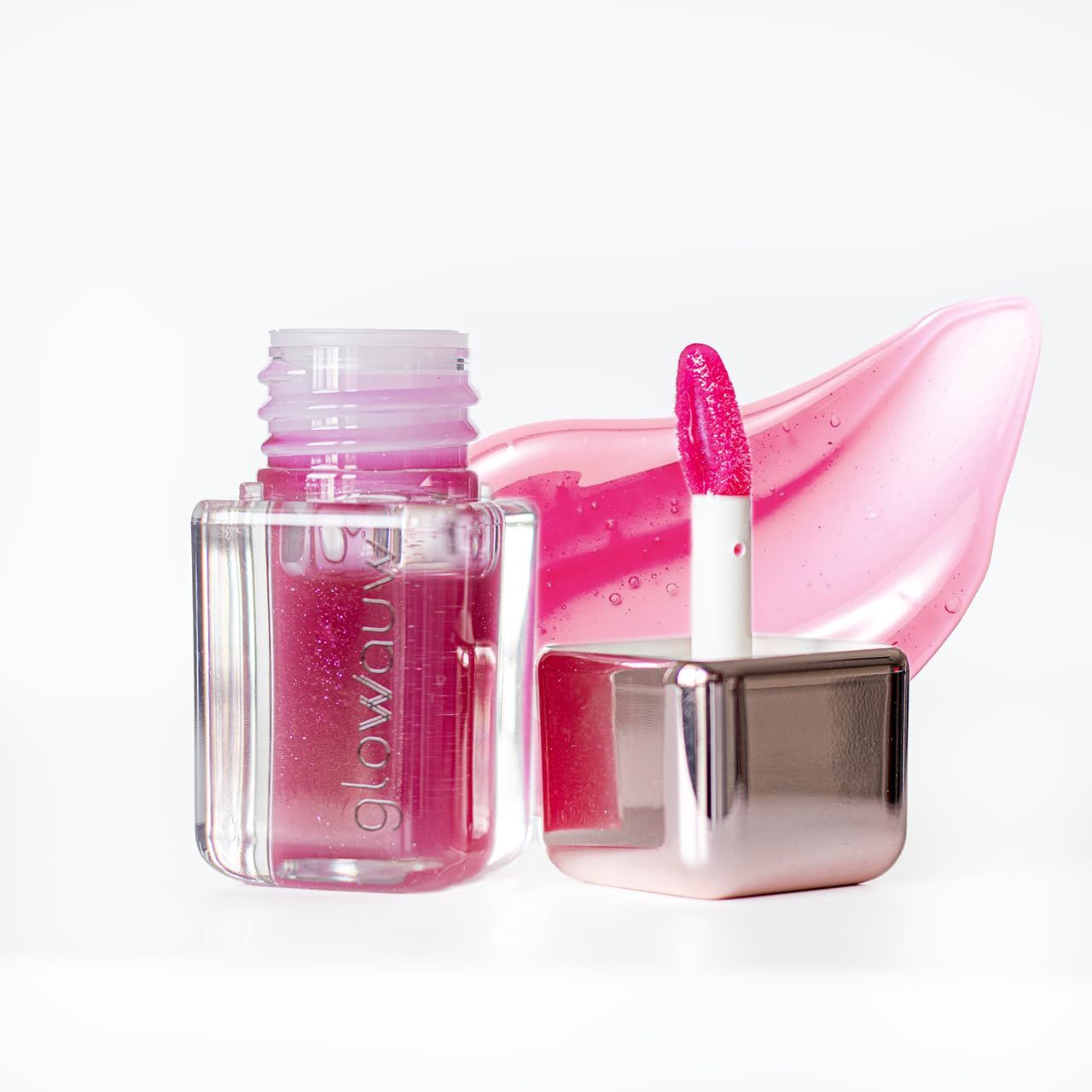 glowwauw Raspberry Lip Oil Hydrating, High-shine, Vegan, Cruelty-Free, Tinted &amp; Nourishing