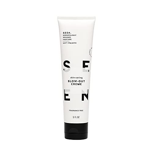 SEEN Blow-Out Creme, Fragrance Free - Non-Comedogenic &amp; Sulfate-Free Blow Out Hair Cream- Reduces Frizz- Heat Protectant- Safe for Sensitive, Eczema &amp; Acne Prone Skin
