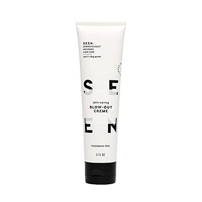 SEEN Blow-Out Creme, Fragrance Free - Non-Comedogenic &amp; Sulfate-Free Blow Out Hair Cream- Reduces Frizz- Heat Protectant- Safe for Sensitive, Eczema &amp; Acne Prone Skin