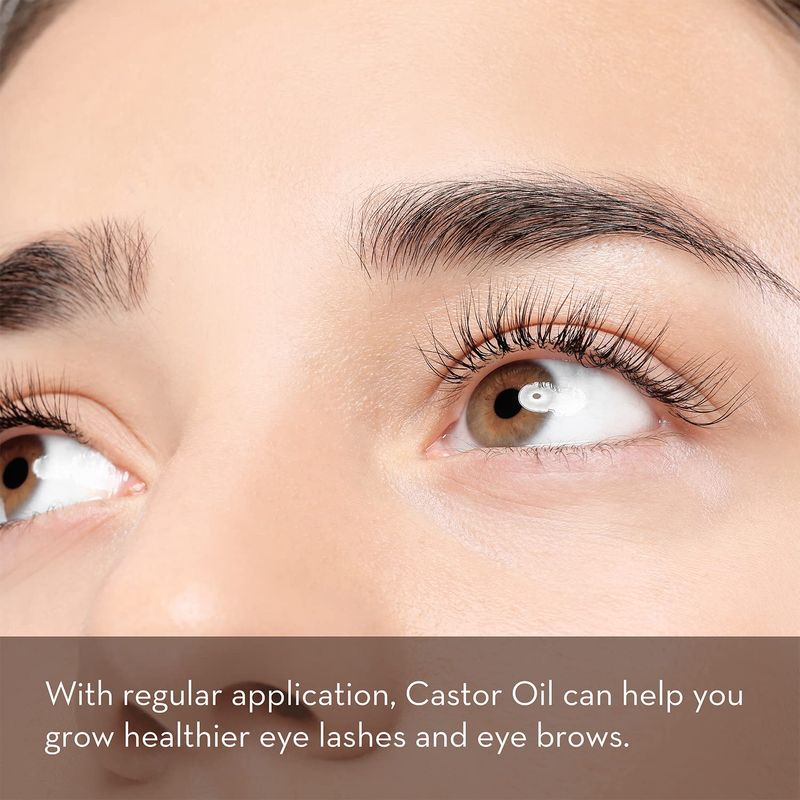 Pure Body Naturals Castor Oil for Eyelashes and Eyebrows - Brow and Lash Growth Serum - Organic Hexane Free Cold Pressed Unrefined - 1 fl oz