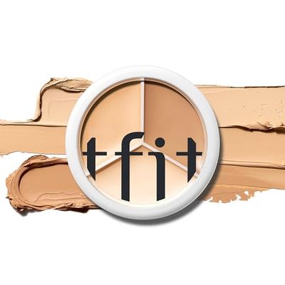 TFIT Cover Up Pro Concealer Palette - 3-in-1 Full Coverage Color Correcting Cream (Hydrating, 0.52 Oz) for Dark Circles, Spots, Puffiness (01 Neutral, 0.52 Oz)