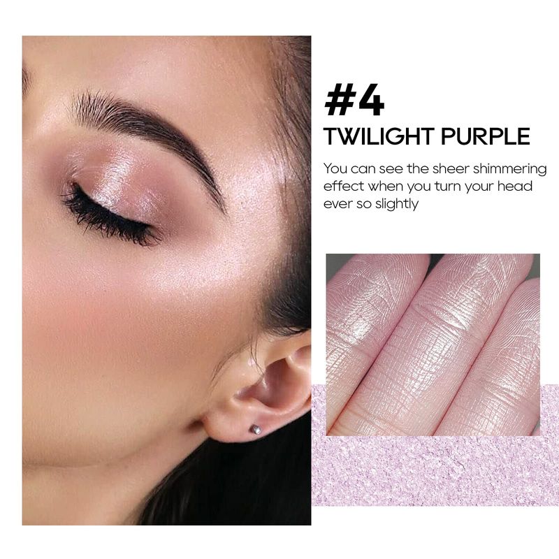 FREEORR Baked Purple Highlighter Powder Palette, Makeup Highlighter Powder Palette Sheer Shimmering Finish Face Highlighters Makeup Iluminadores de Maquillaje #04 Twilight Purple