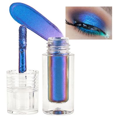 AMY&#39;S DIARY Blue Duochrome MultiChrome Chameleon Liquid Metallic Eyeshadow, High-Impact Multi-Dimensional Finish,Silky Smooth and High Pigment Holographic Glitter Eyeshadow Makeup (#05)