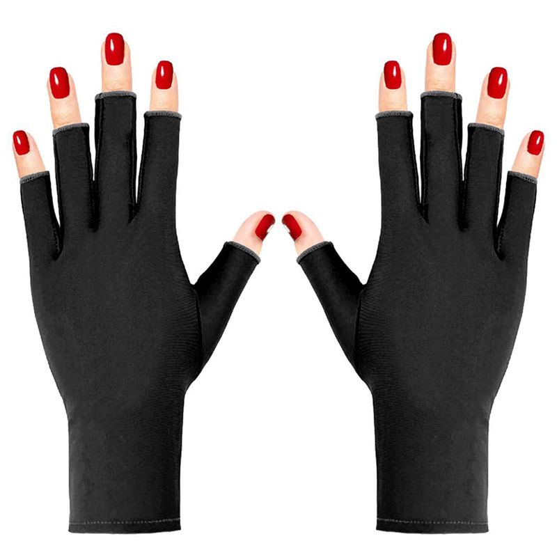 Pimoys UV Gloves for Gel Manicures UPF50 Fingerless UV Light Gloves for Gel Nails,UV Nails Gloves Manicure Gloves UV Protection Gloves