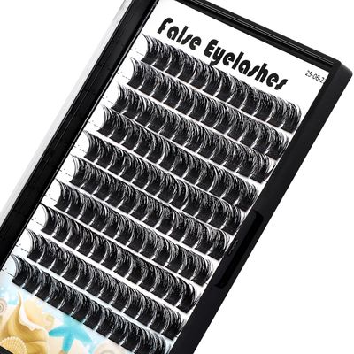 Large Tray- 10-20MM Available 120 Pcs D Curl Cluster Eyelashes Makeup Volume Eye Lashes Extensions Natural Long Wide Stem Individual False Eyelashes (20mm)