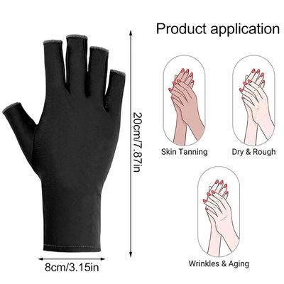 Pimoys UV Gloves for Gel Manicures UPF50 Fingerless UV Light Gloves for Gel Nails,UV Nails Gloves Manicure Gloves UV Protection Gloves