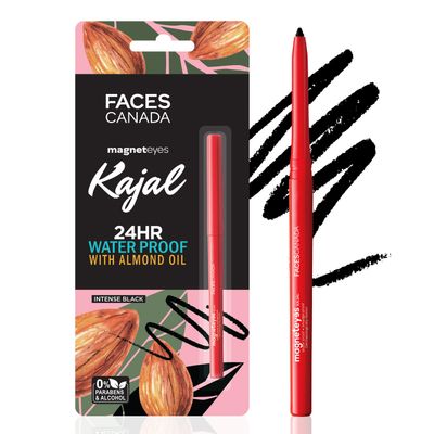 FACESCANADA Magneteyes Kajal - Black, 0.35g | 24 Hr Long Stay | One Stroke Smooth Glide | Waterproof, Smudgeproof &amp; Fadeproof | Deep Matte Finish | Enriched With Almond Oil &amp; Vitamin E