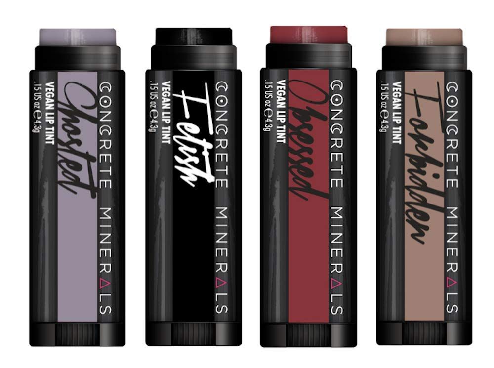 Concrete Minerals Lip Tints, Nourishing Formula With High Color Payout, Longwear, Cooling Sensation Of Peppermint, 100% Vegan and Cruelty Free, Handmade in USA, 0.6 Ounce Total (Smoke &amp; Mirrors)