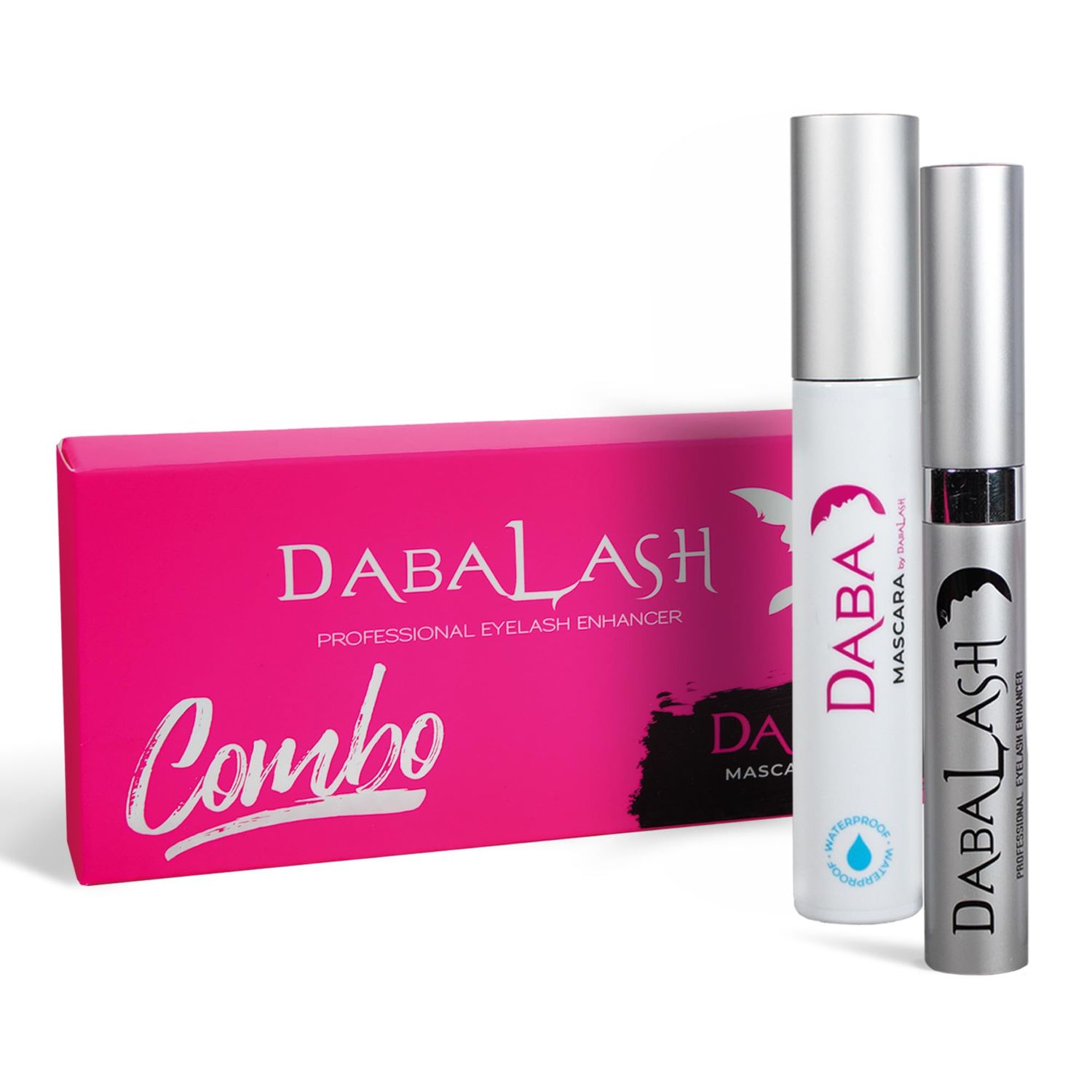 DABALASH Waterproof Combo - Professional Eyelash &amp; Brow Strengthener &amp; Waterproof Mascara - Give Your Own Lashes A Longer, Fuller, &amp; Thicker Look - 0.18 oz &amp; 0.45 oz