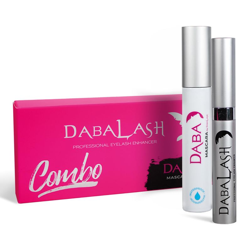 DABALASH Waterproof Combo - Professional Eyelash &amp; Brow Strengthener &amp; Waterproof Mascara - Give Your Own Lashes A Longer, Fuller, &amp; Thicker Look - 0.18 oz &amp; 0.45 oz