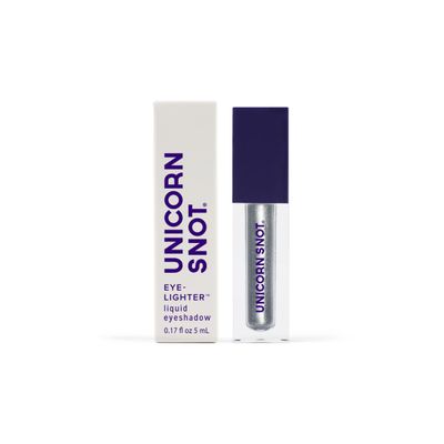 UNICORN SNOT Liquid Eyeshadow Makeup - Eyelighter - Buildable &amp; Playable Liquid Eye Shadow - Smooth Gliding Intense Color - Metallic Eyes &amp; Lip Glitter for Festivals, Pride, Cosplay - Silver (Bounce)