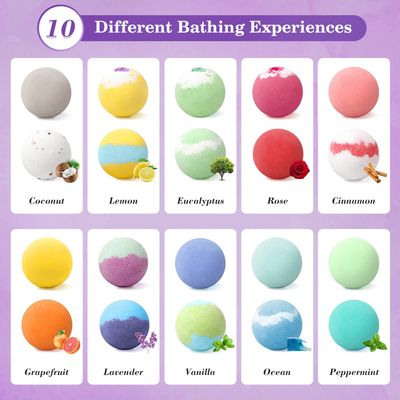CalmNFiz 20PCS Bath Bombs for Women Presents Set Natural Wonderful Fizz Effect Bath Bomb with Shea Butter & Essential Oils, Bubble Bath Amazing Presents for HerHim, Wife, Girlfriend, Mother