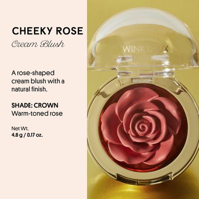 Winky Lux Cheeky Rose, Cream Blush for Cheeks, Flower Blush with Vitamin E, Makeup Blush and Flower Makeup, Rose Crown