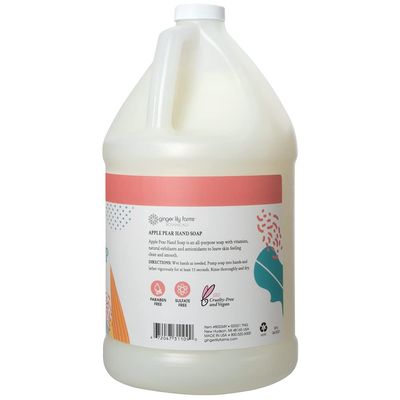 Ginger Lily Farms Botanicals All-Purpose Liquid Hand Soap Refill, 100% Vegan &amp; Cruelty-Free, Apple Pear Scent, 1 Gallon (128 fl. oz.)