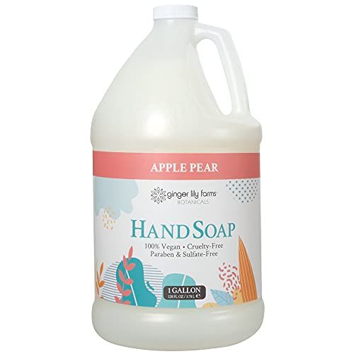Ginger Lily Farms Botanicals All-Purpose Liquid Hand Soap Refill, 100% Vegan &amp; Cruelty-Free, Apple Pear Scent, 1 Gallon (128 fl. oz.)