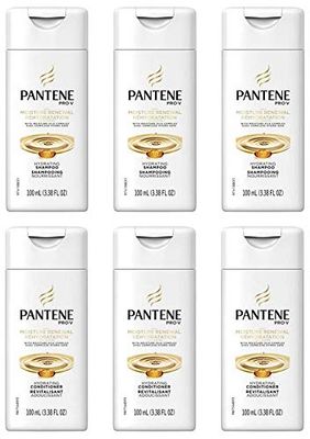 Pantene Shampoo &amp; Conditioner Bundle, Daily Moisture Renewal, 3.38 Oz Travel Size (3 Duo Sets)