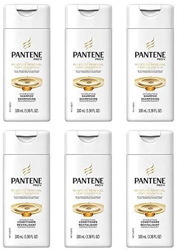 Pantene Shampoo &amp; Conditioner Bundle, Daily Moisture Renewal, 3.38 Oz Travel Size (3 Duo Sets)