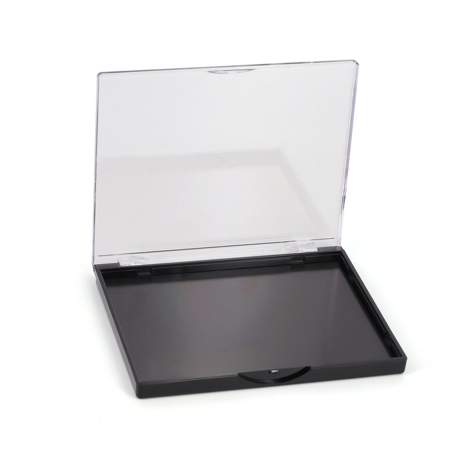 Snowso Empty Magnetic Eyeshadow Palette with Clear Top, Travel Makeup Organizer with 40Pcs Adhesive Metal Stickers For DIY Your Own Eyeshadow Lipstick Blush Powder (Small Palette - 4.8&#39;&#39; x 4&#39;&#39;)