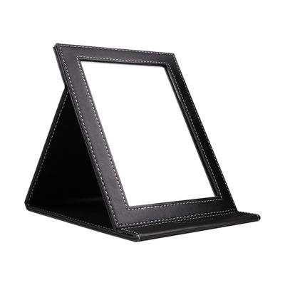DUcare Folding Mirror Portable Travel PU Portable Adjustable Rectangular Ultrathin Vanity Mirror with Stand, for Travel, Camping,Home