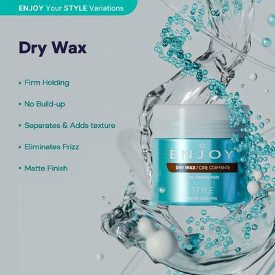 ENJOY Dry Wax (2.1 OZ) - Non-Greasy, Pliable Hair Wax