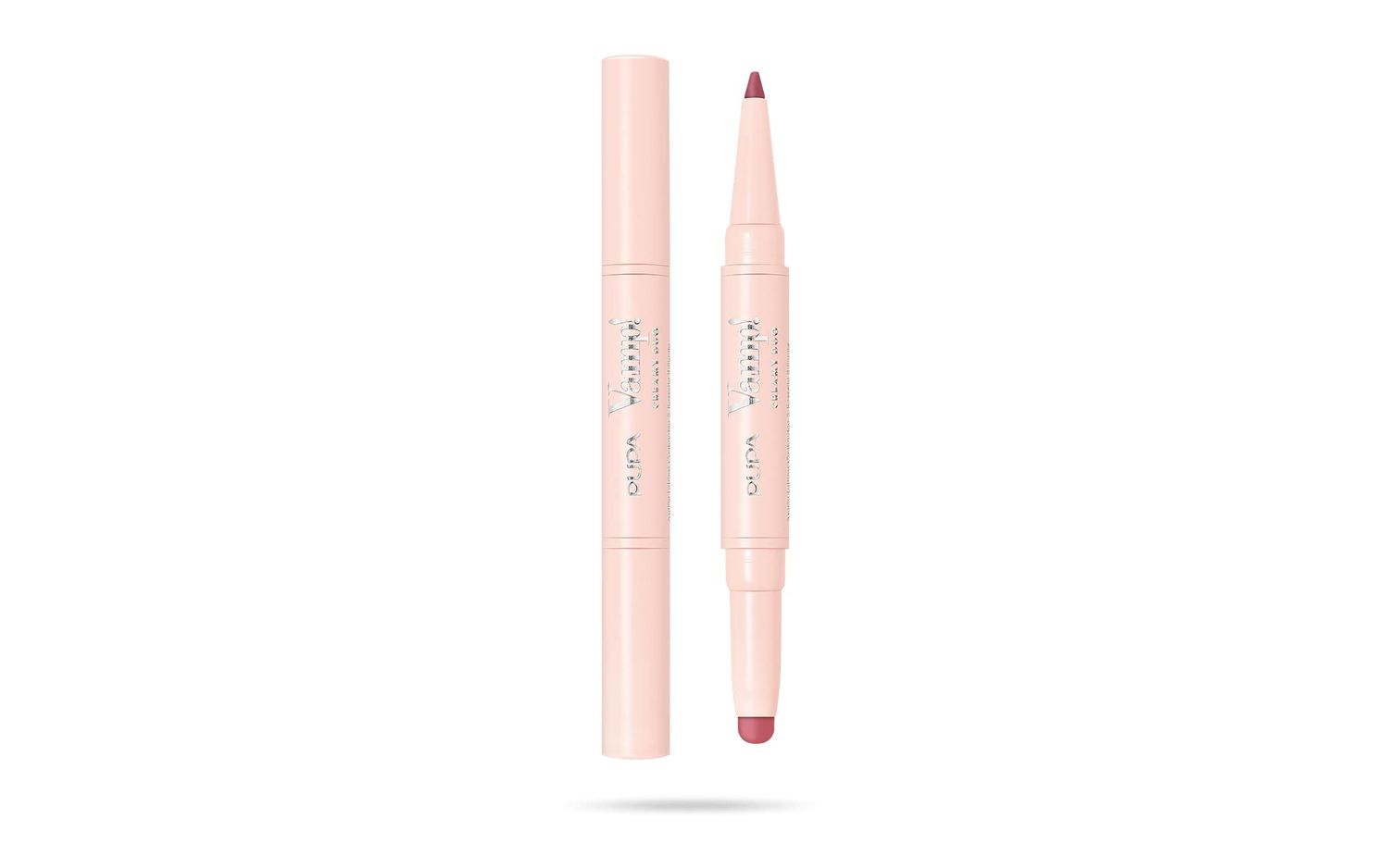 Pupa Milano Vamp! Creamy Duo, 008 Vintage Rose, 1 Pc - 2 in 1 Lipstick and Lip Pencil - Long Lasting - Lightweight - No-Transfer - Smooth Texture - Highly Pigmented