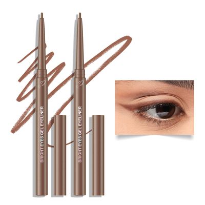 KYDA 2 Pcs Light Brown Gel Eyeliner, Super Soft and Smooth Glide Eyeliner Pencil, Colorful Eyeliner Gel Pen with High Pigment Buildable Formula, Lasting Waterproof Colored Eyeliner